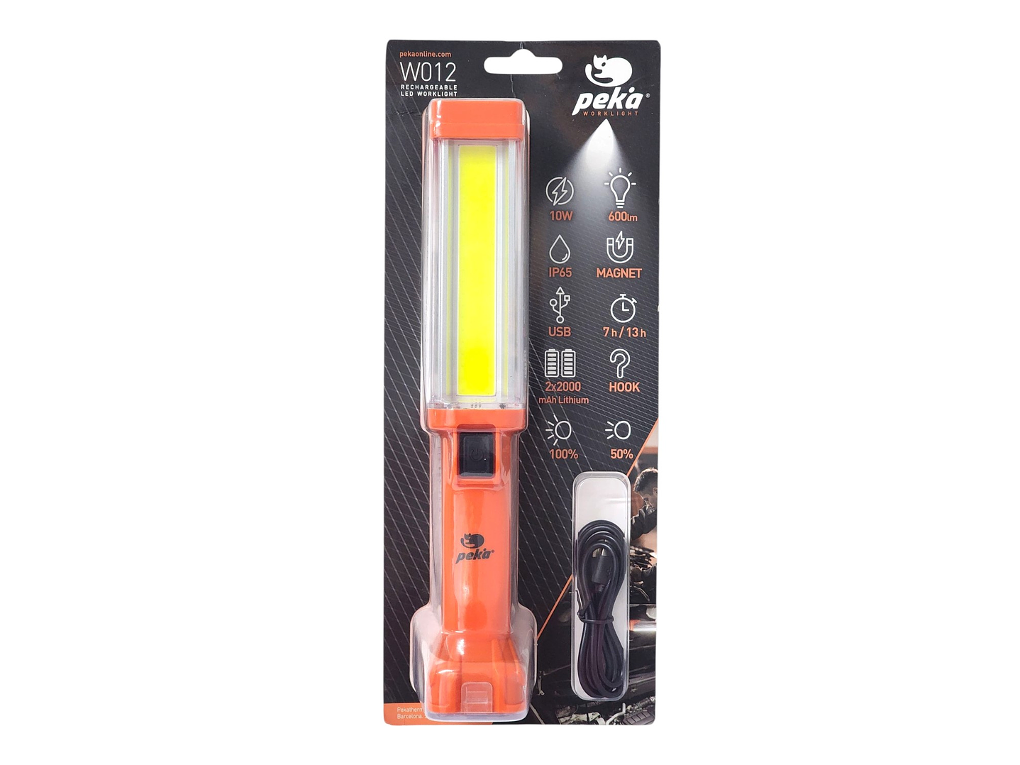 Linterna de trabajo COB 10W Recargable Magnética W012 Peka 7