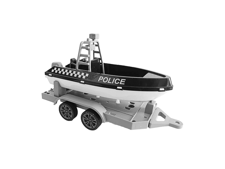 Juguete Camioneta Policía Fricción Lancha Luz Sonido DBG1667 2