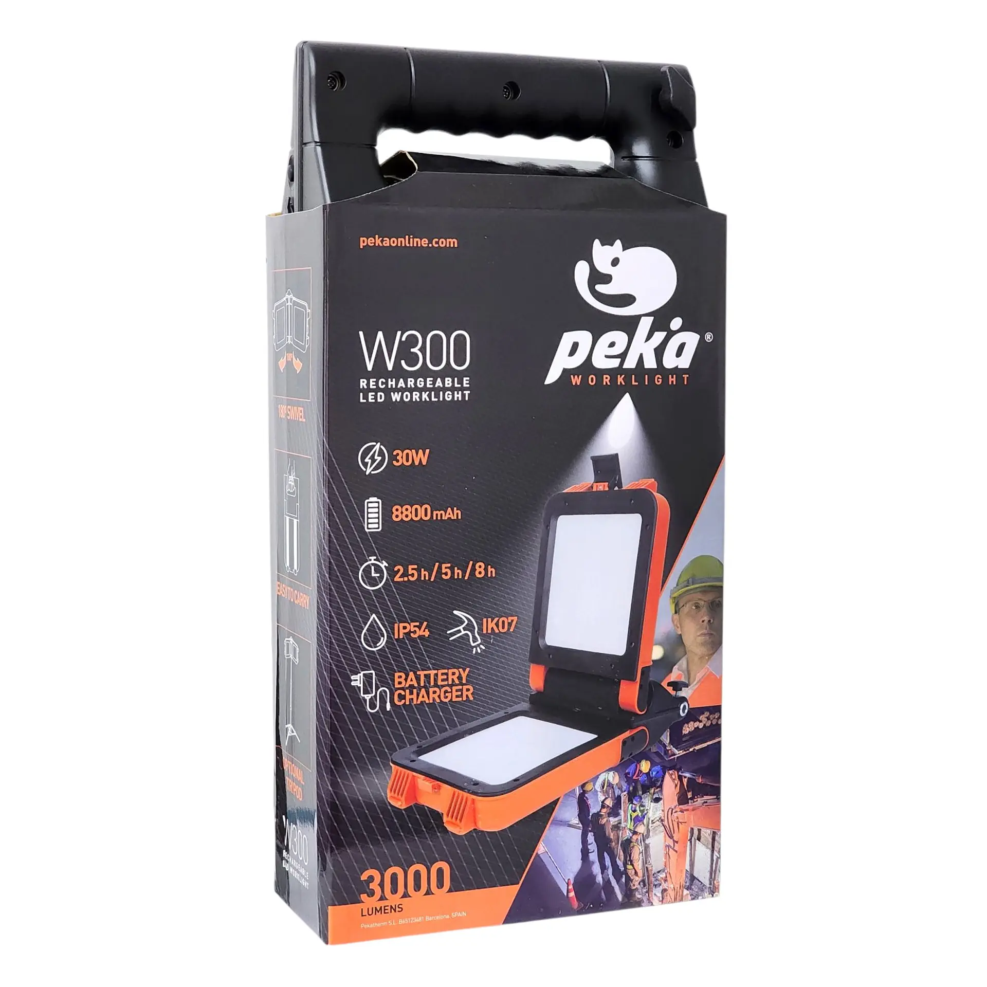 Luz de trabajo LED 30W Recargable Doble Panel W300 Peka 6