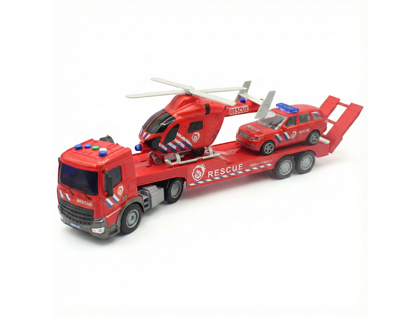 Set Camión Helicóptero Auto Rescate Sonido Fricción DGB1670 1
