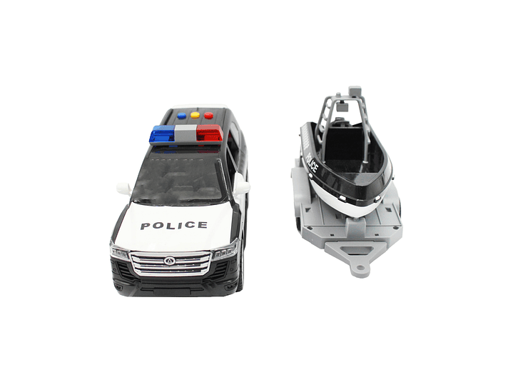 Juguete Camioneta Policía Fricción Lancha Luz Sonido DBG1667 5