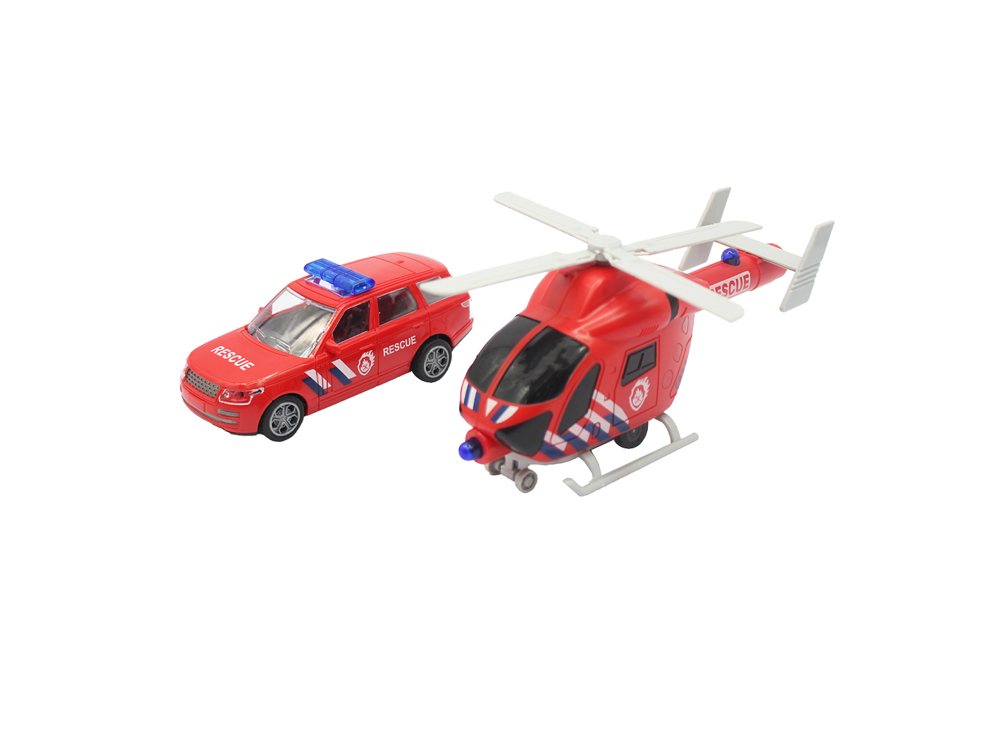 Set Camión Helicóptero Auto Rescate Sonido Fricción DGB1670 2