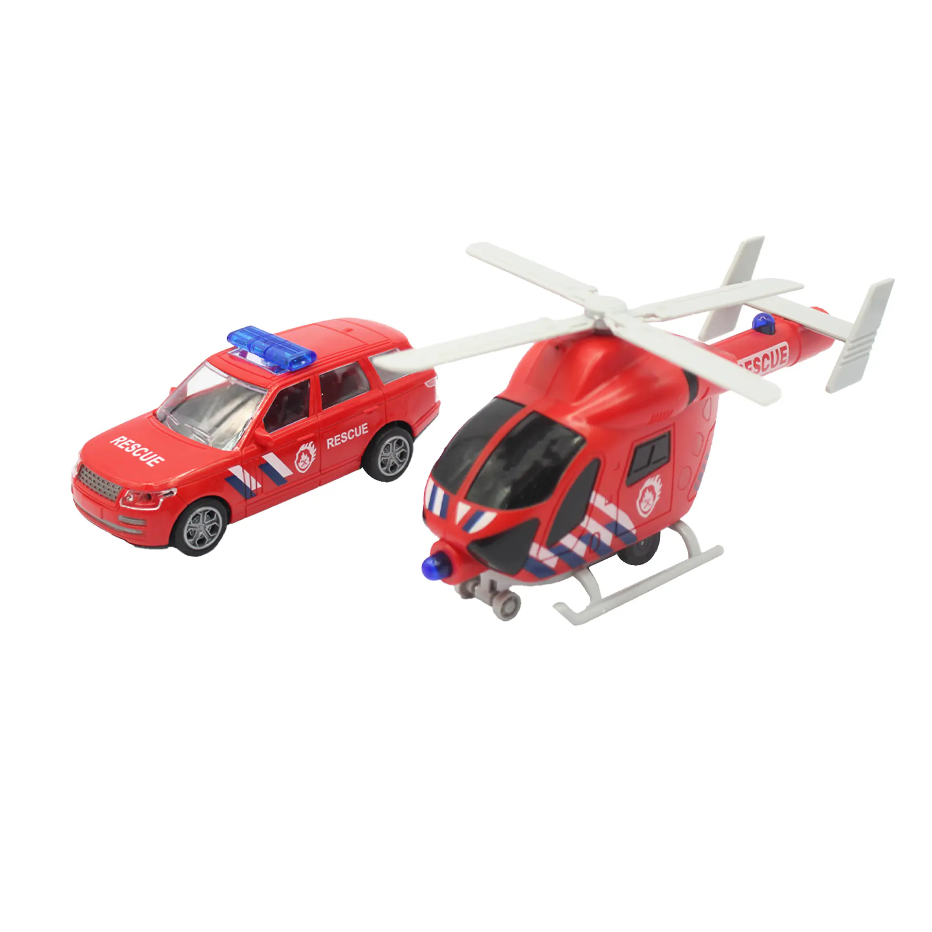 Set Camión Helicóptero Auto Rescate Sonido Fricción DGB1670 2