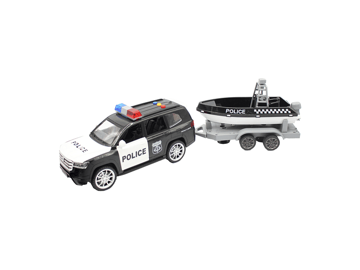 Juguete Camioneta Policía Fricción Lancha Luz Sonido DBG1667 6
