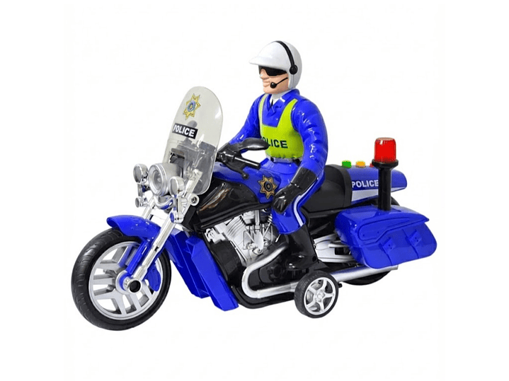 Juguete Moto Policía Luz Sonido Fricción Sujeto Poli DBG1677 1