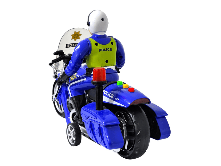 Juguete Moto Policía Luz Sonido Fricción Sujeto Poli DBG1677 2