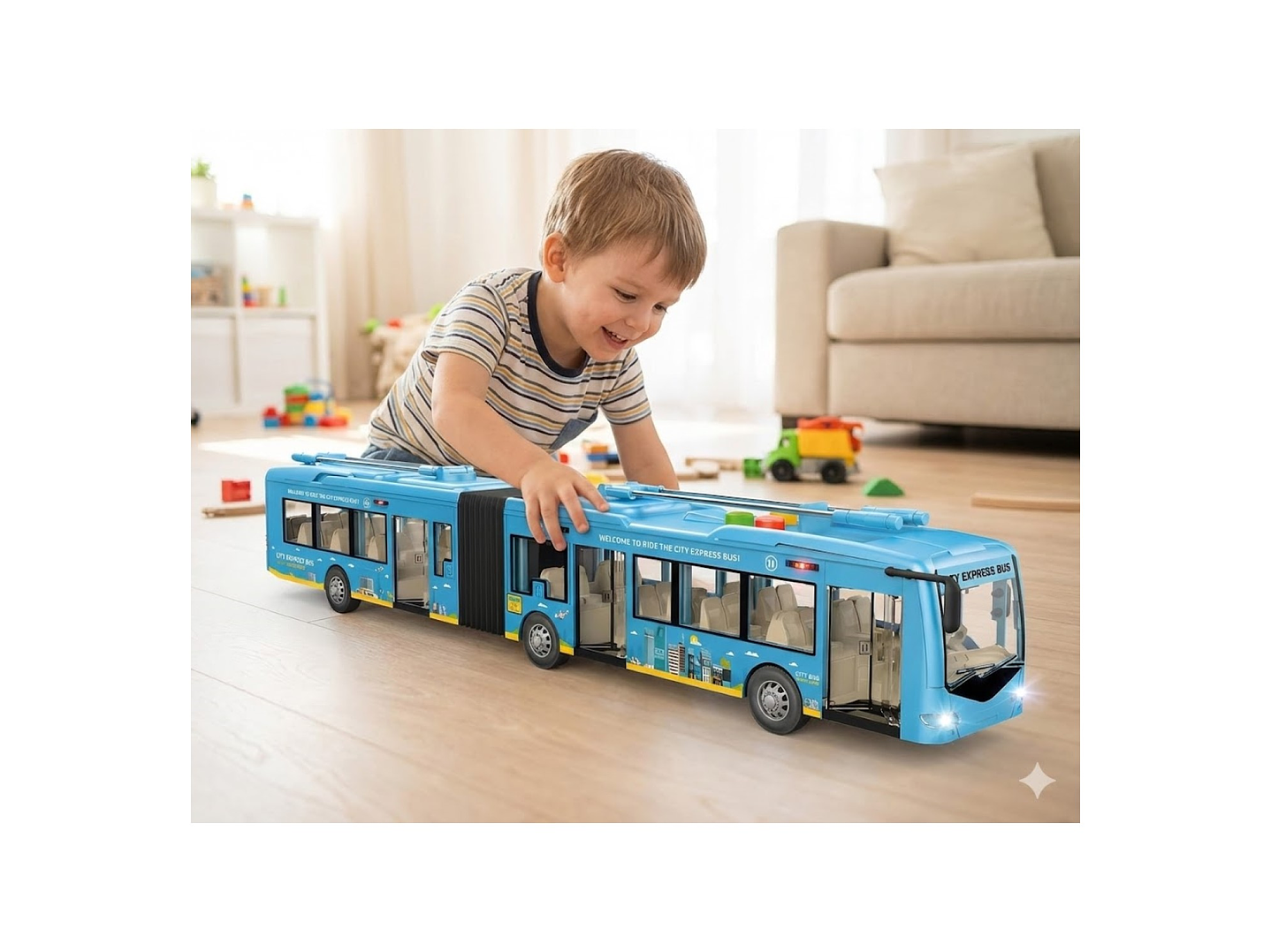 Juguete Autobús Articulado Luz Sonido Fricción DBG1676 5