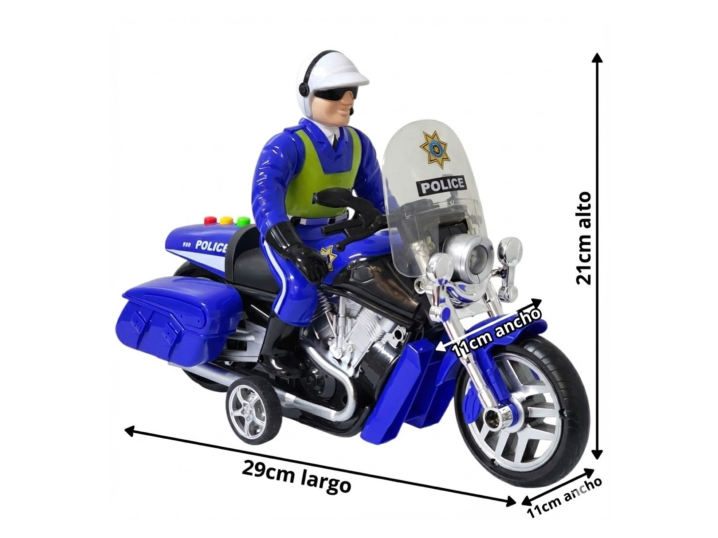 Juguete Moto Policía Luz Sonido Fricción Sujeto Poli DBG1677 4
