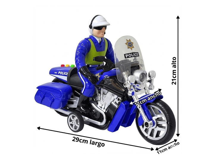 Juguete Moto Policía Luz Sonido Fricción Sujeto Poli DBG1677 4