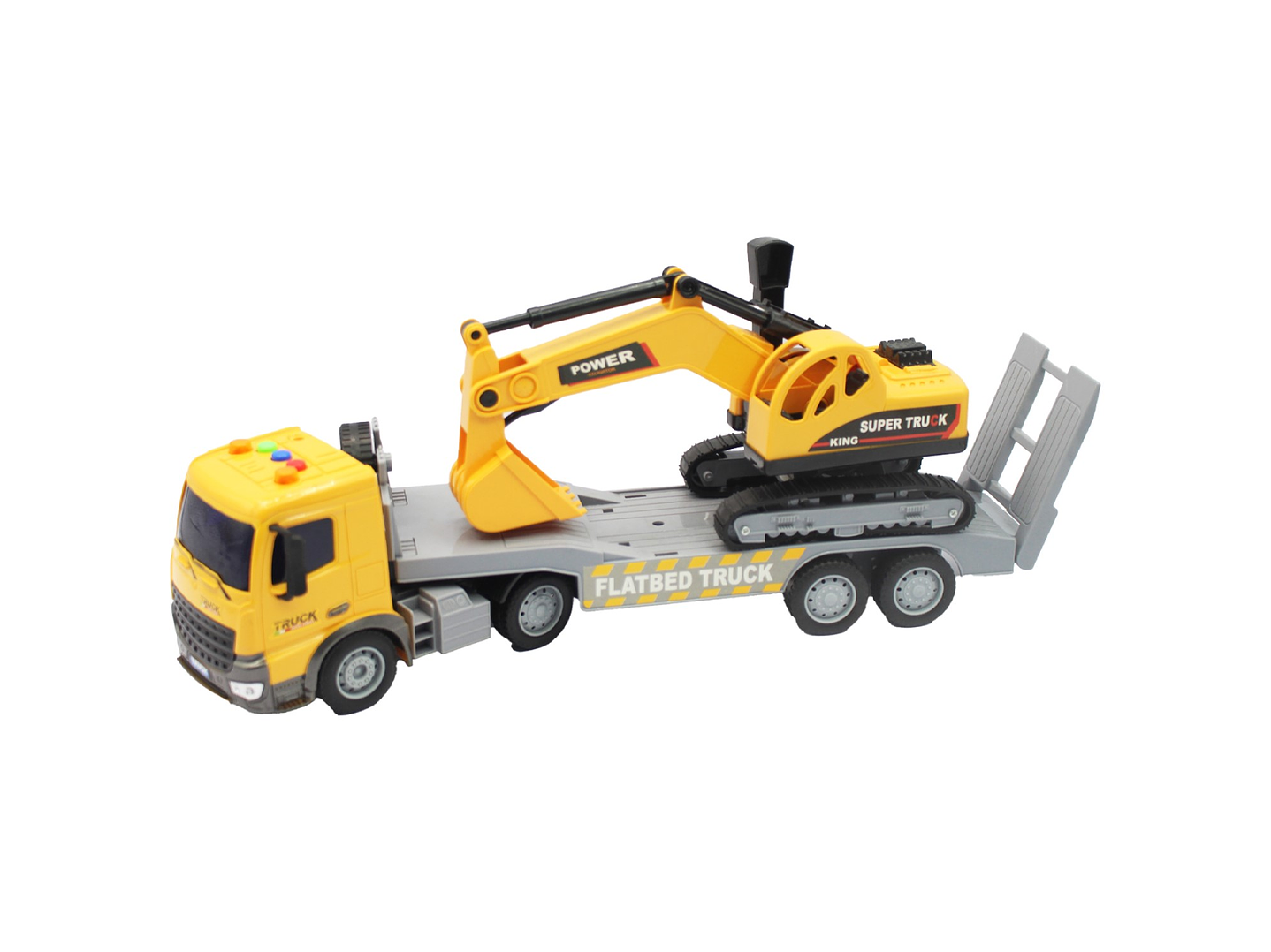 Juguete Camión Plataforma Y Excavadora Luz Sonido DBG1679 3