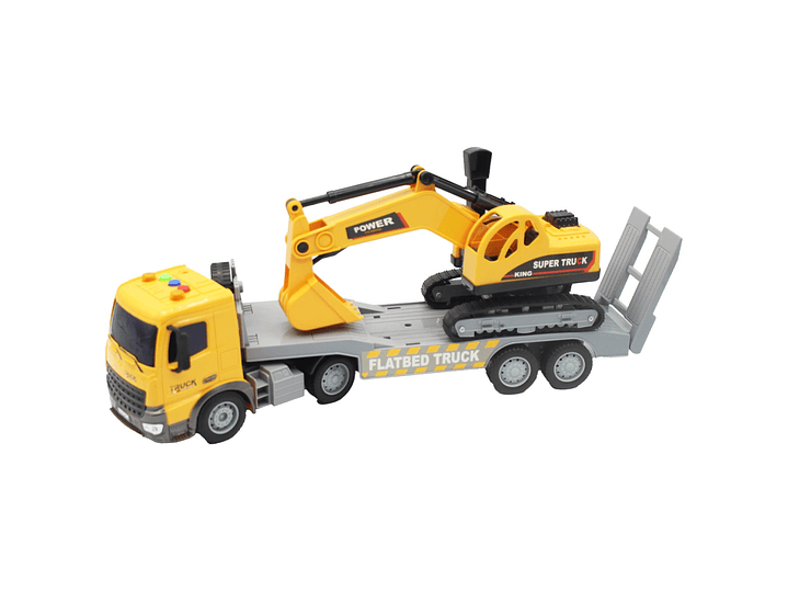 Juguete Camión Plataforma Y Excavadora Luz Sonido DBG1679 3