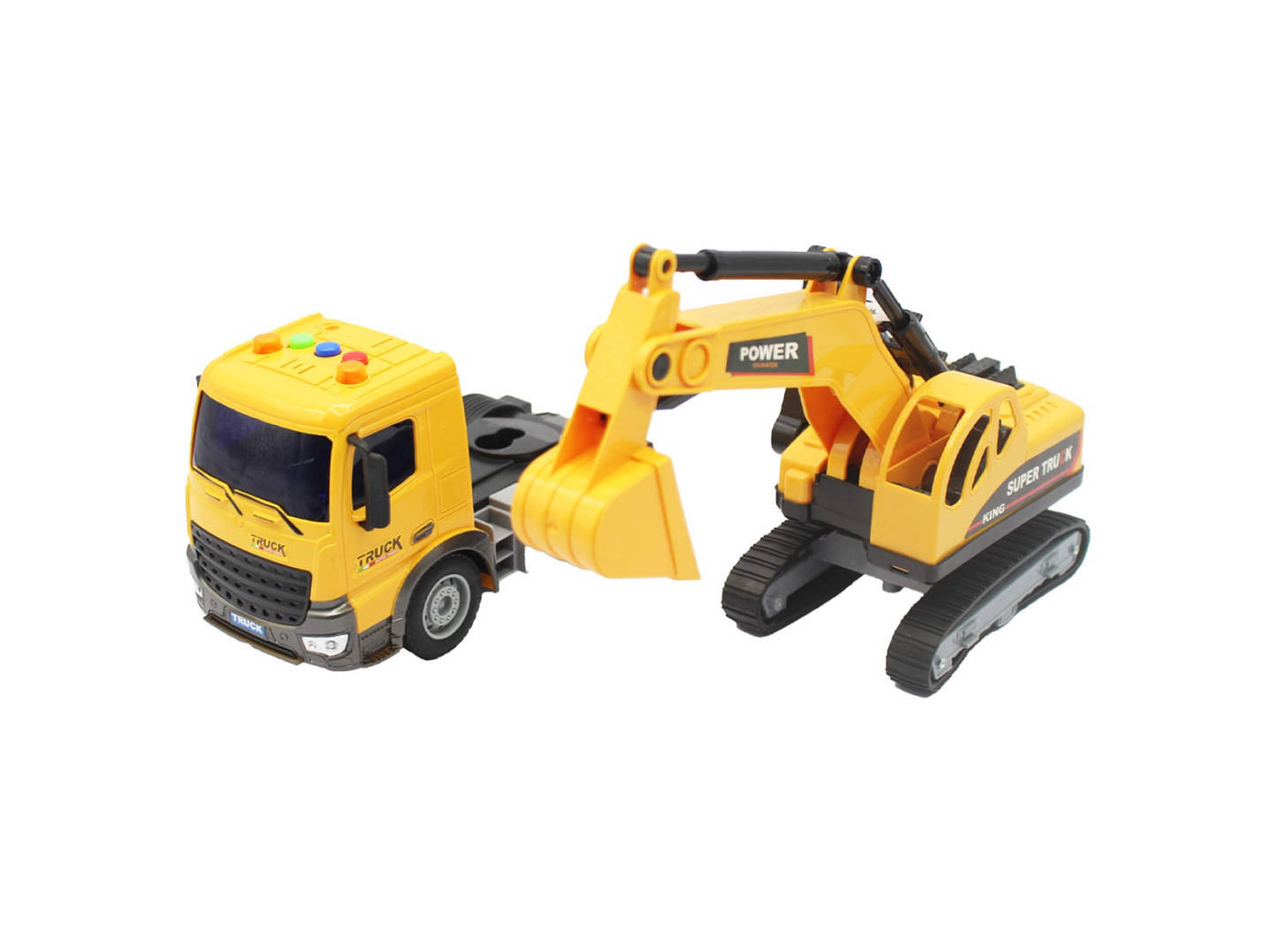 Juguete Camión Plataforma Y Excavadora Luz Sonido DBG1679 4