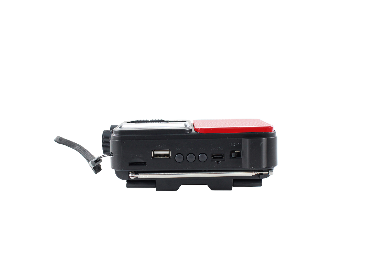 Radio Portátil Solar AM FM SW LED 15W TL653R Tecnolab Rojo 2