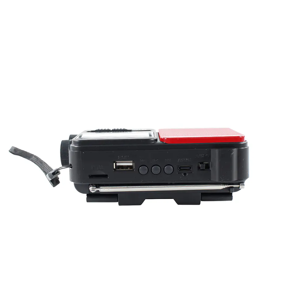 Radio Portátil Solar AM FM SW LED 15W TL653R Tecnolab Rojo 2