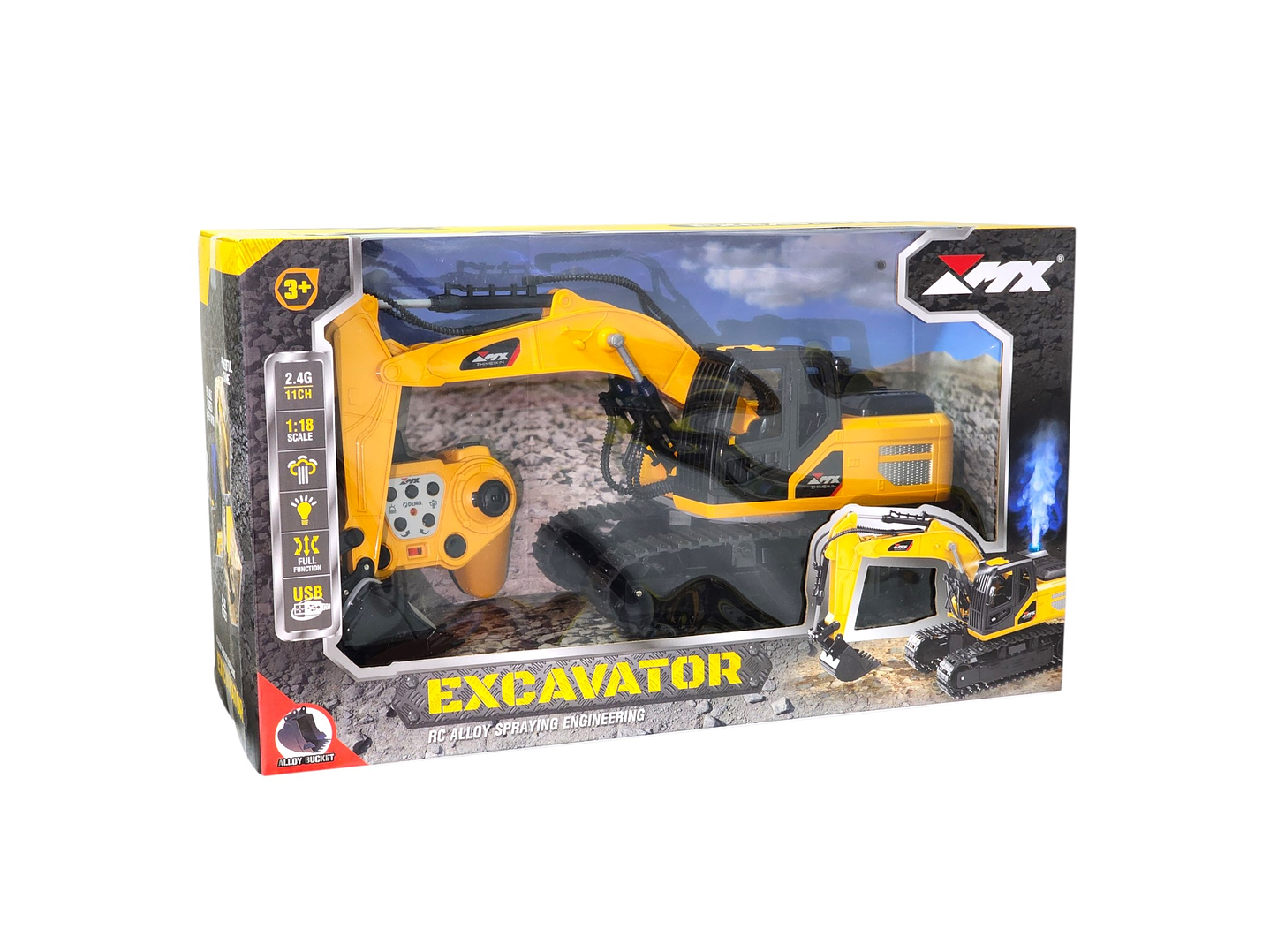 Juguete Retroexcavador RC Esc 1:18 Sonido 11 Canales DBG1692 2