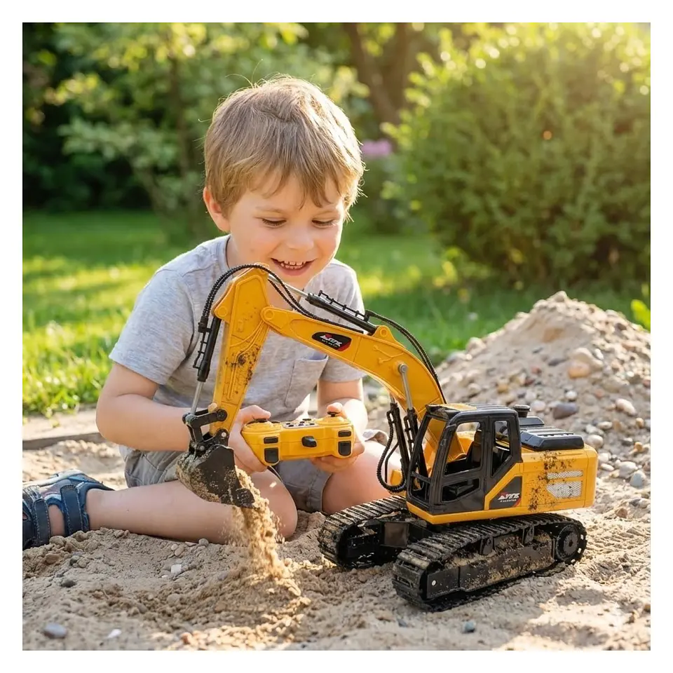 Juguete Retroexcavador RC Esc 1:18 Sonido 11 Canales DBG1692 4