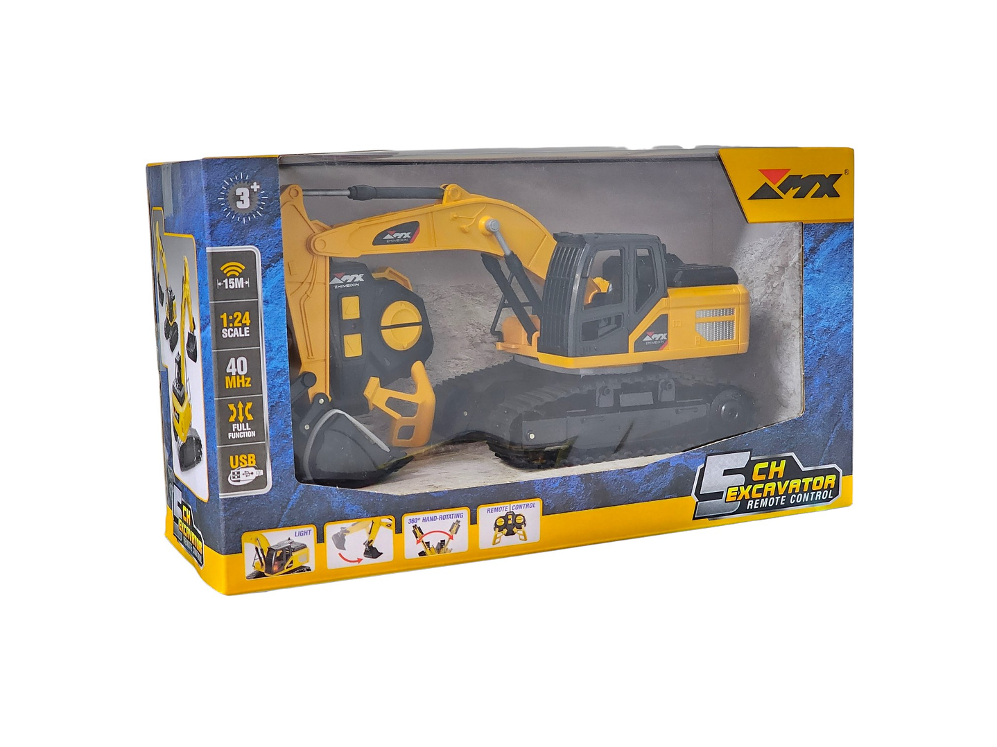 Juguete Excavadora RC 5 Canales Esc 1:24 Recargable DBG1697 3