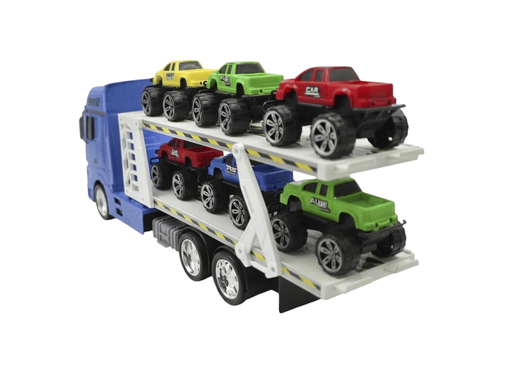 Juguete Camión Transportador Mosquito + 6 Autos DBG1614BL 2