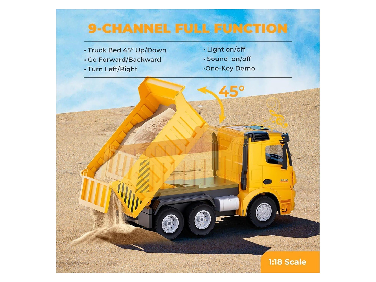 Juguete Camión Carga RC 9 Canales Batería Recargable DBG1694 6