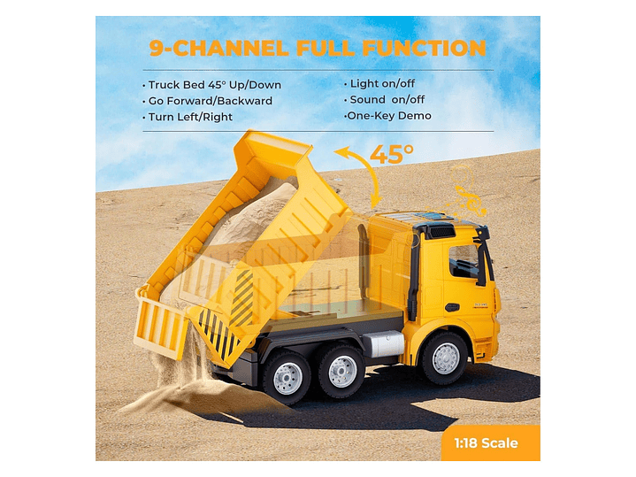 Juguete Camión Carga RC 9 Canales Batería Recargable DBG1694 6
