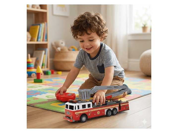 Juguete Camión Bomberos RC 2.4 Ghz Sonido Escalera DBG1698 6