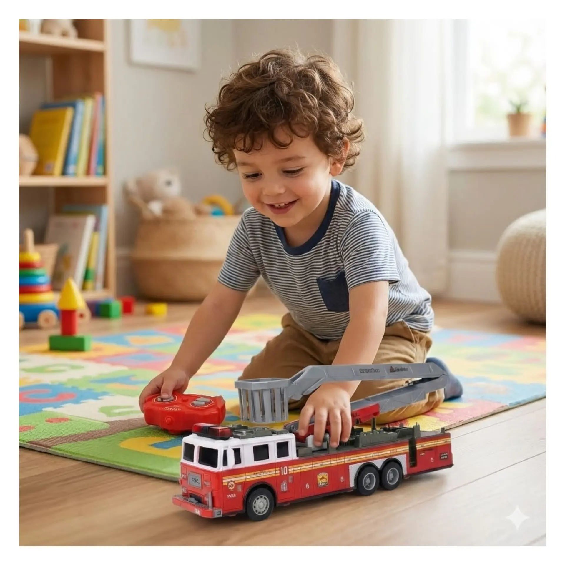 Juguete Camión Bomberos RC 2.4 Ghz Sonido Escalera DBG1698 6