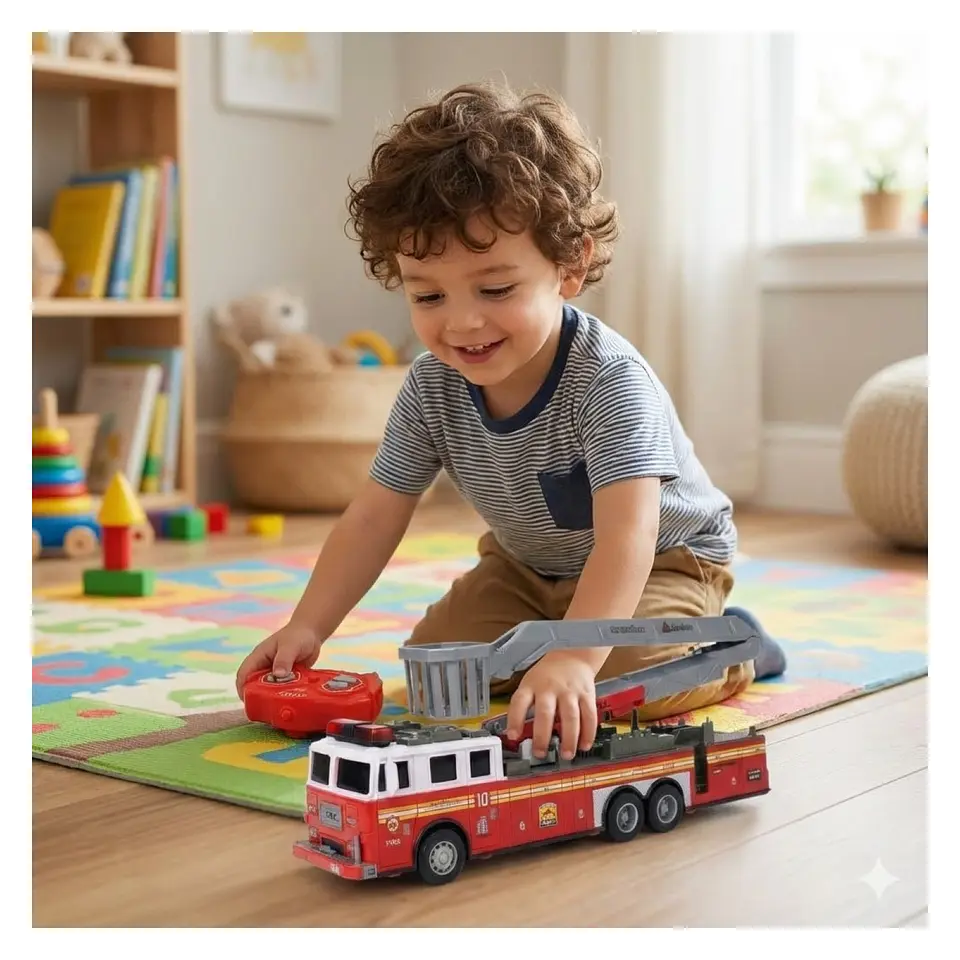 Juguete Camión Bomberos RC 2.4 Ghz Sonido Escalera DBG1698 6