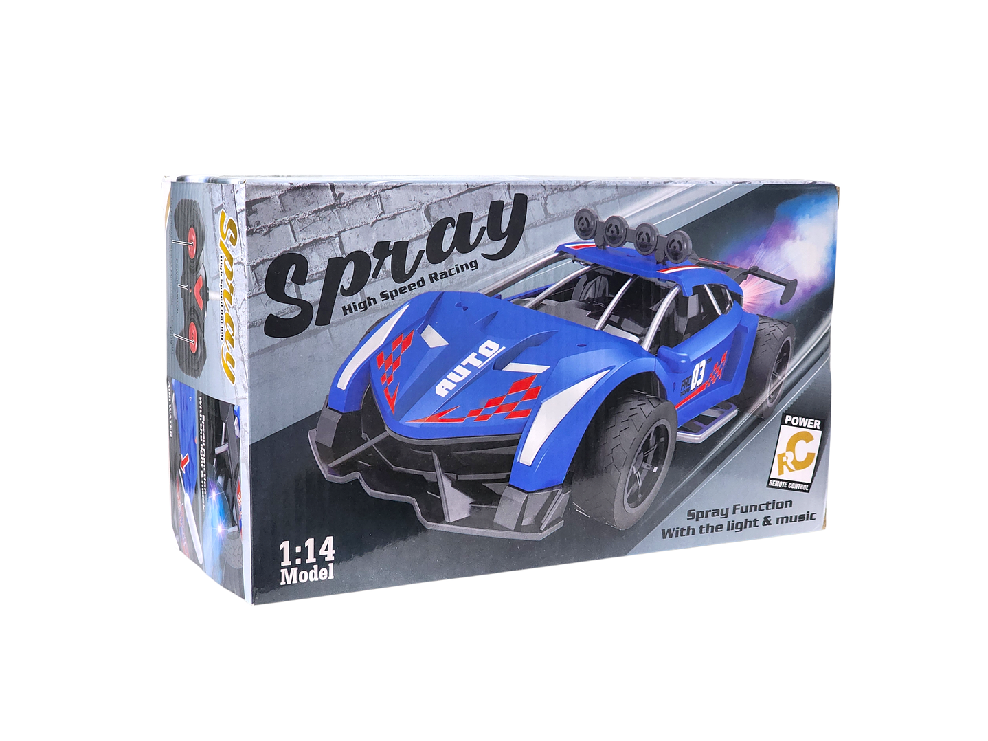 Auto de carrera RC Luz Música y Vapor Trasero DBG1759R Rojo 8