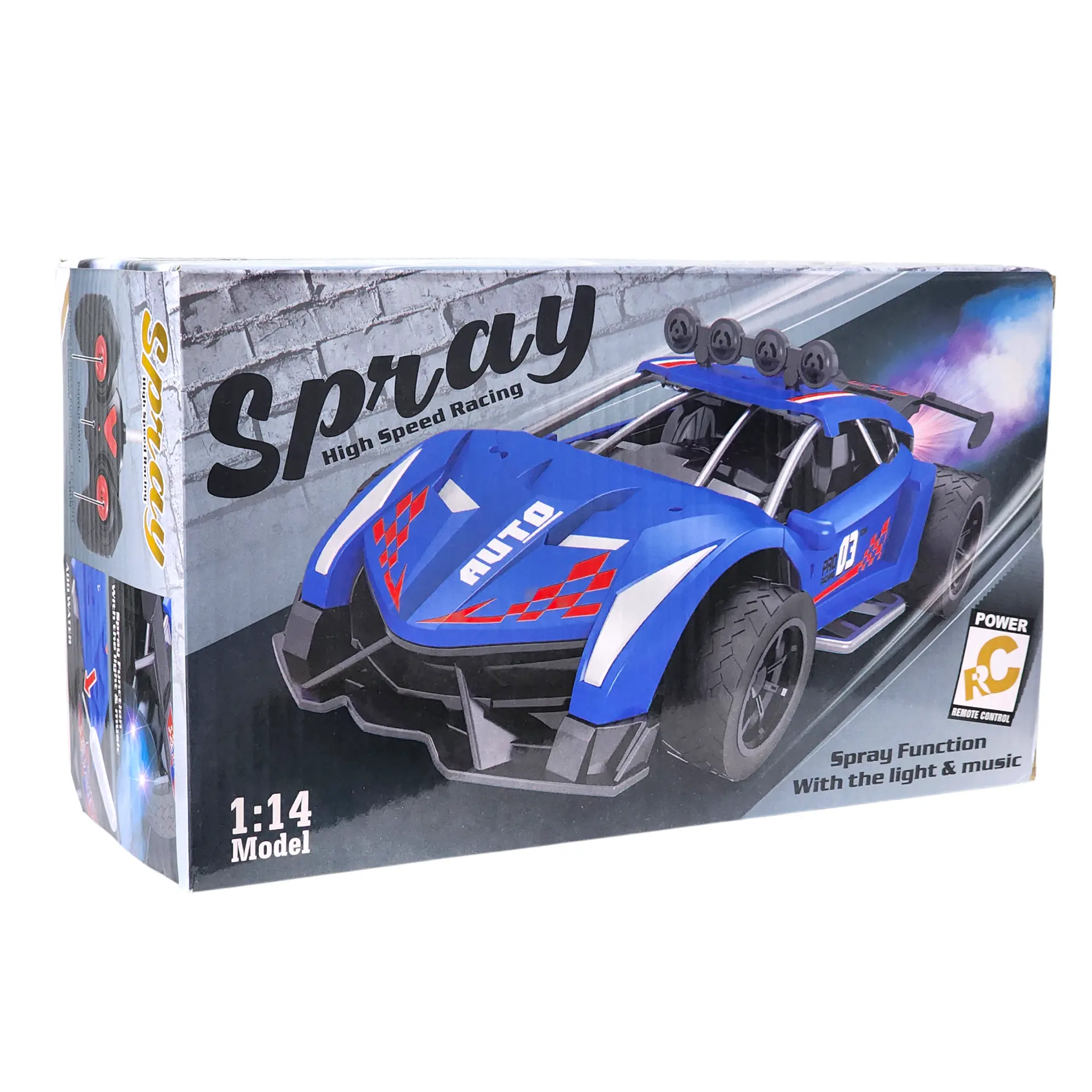 Auto de carrera RC Luz Música y Vapor Trasero DBG1759R Rojo 8