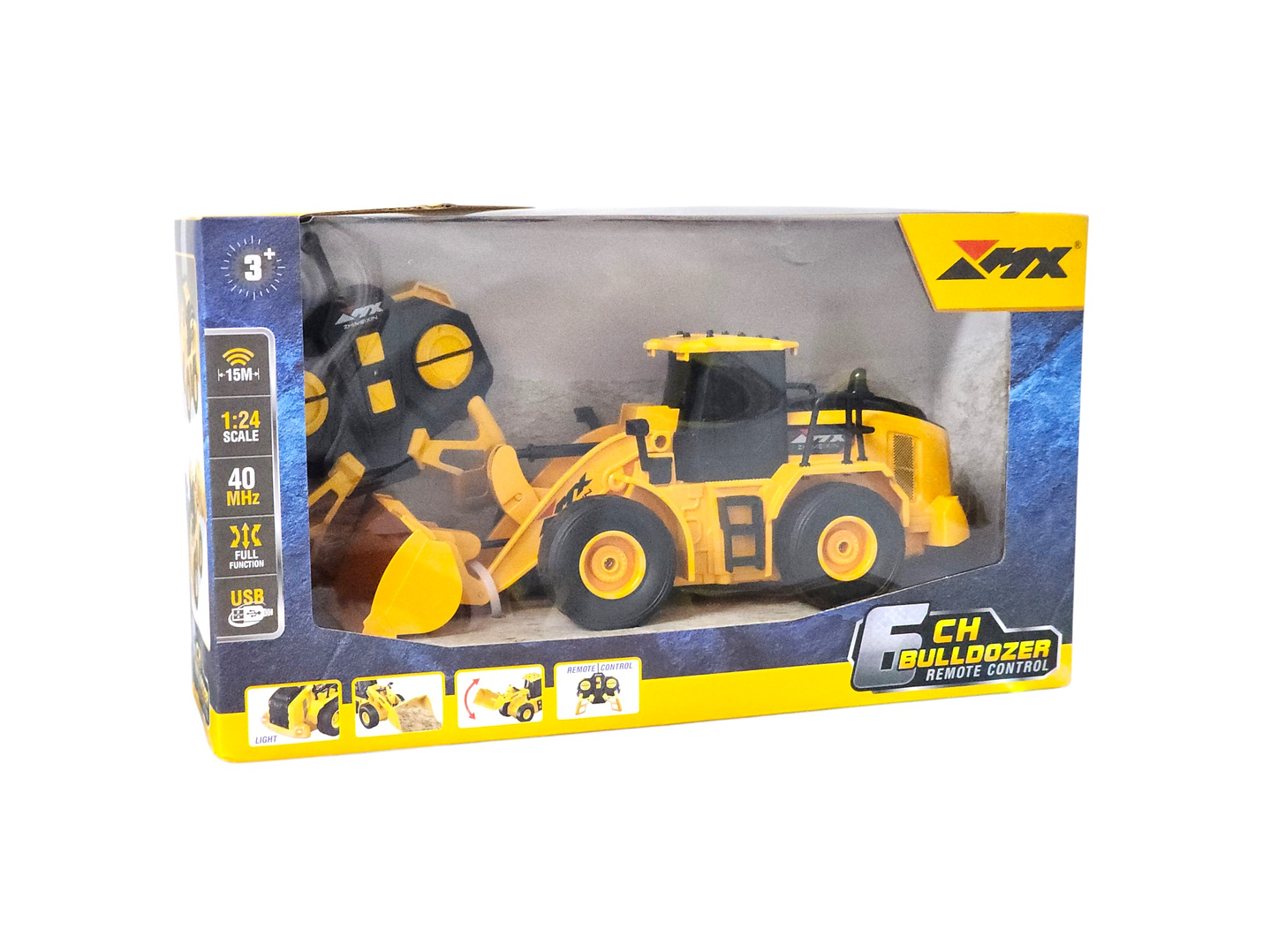 Juguete Excavadora RC Esc 1:24 Luz Sonido Recargable DBG1696 3