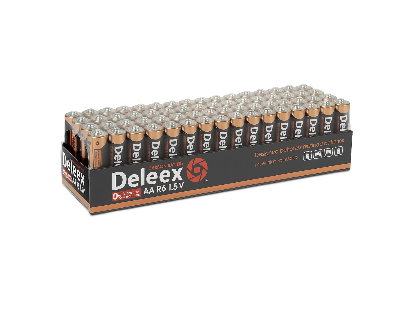 Pack 60 Pilas Deleex Gold AA Carbon Battery R6 1