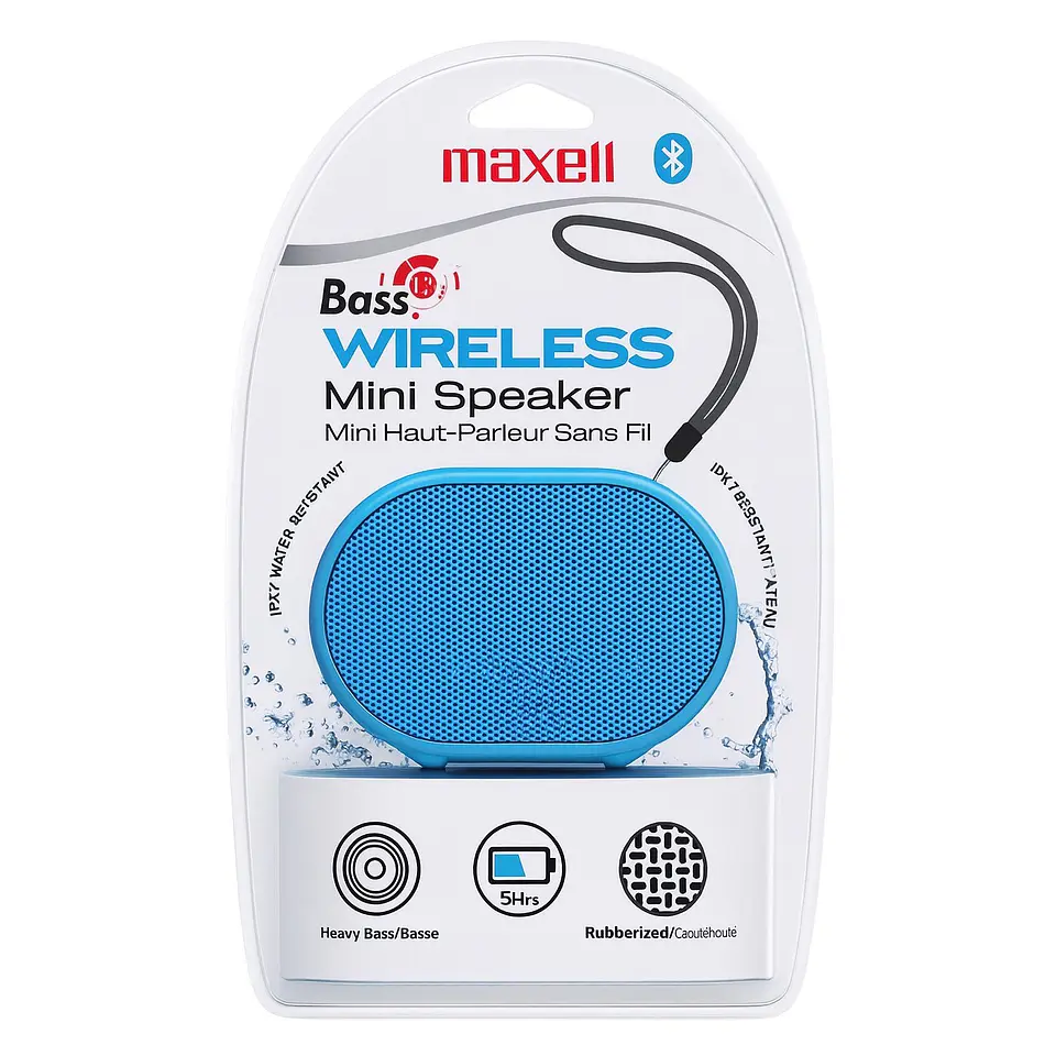 Parlante Maxell Bass13 Bluetooth Fm Radio Ipx-2 Azul 3