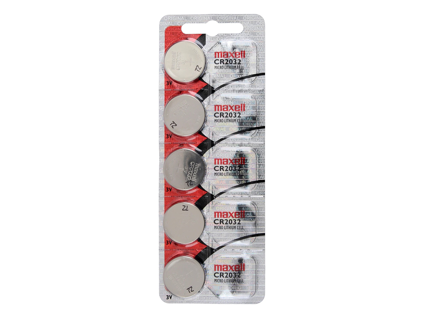 Pack 5 Pilas CR 2032 3v Maxell Tipo Botón Holograma 1