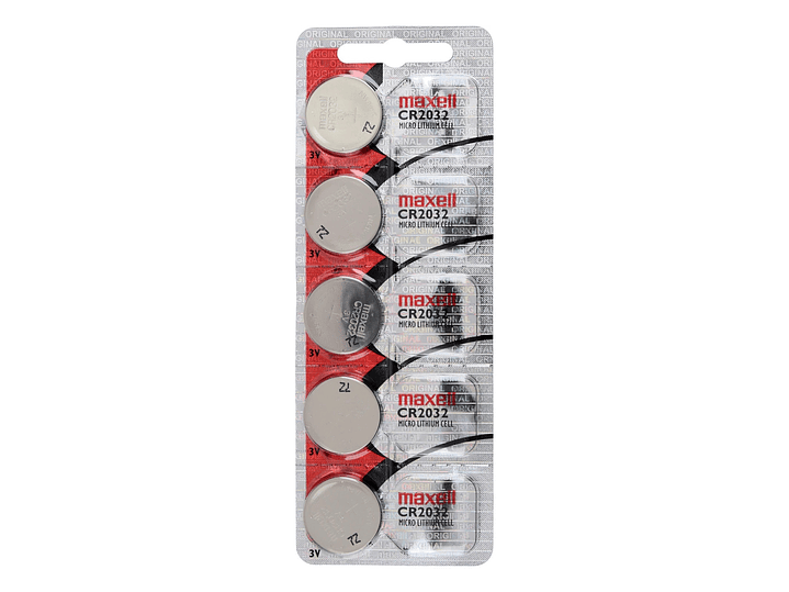 Pack 5 Pilas CR 2032 3v Maxell Tipo Botón Holograma 1