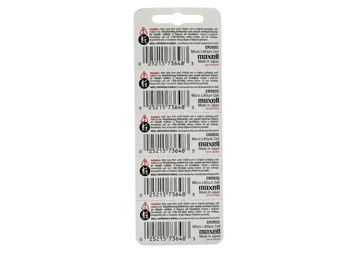 Pack 5 Pilas CR 2032 3v Maxell Tipo Botón Holograma 2