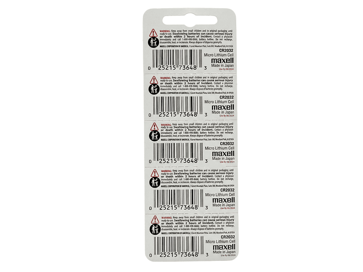 Pack 5 Pilas CR 2032 3v Maxell Tipo Botón Holograma 2