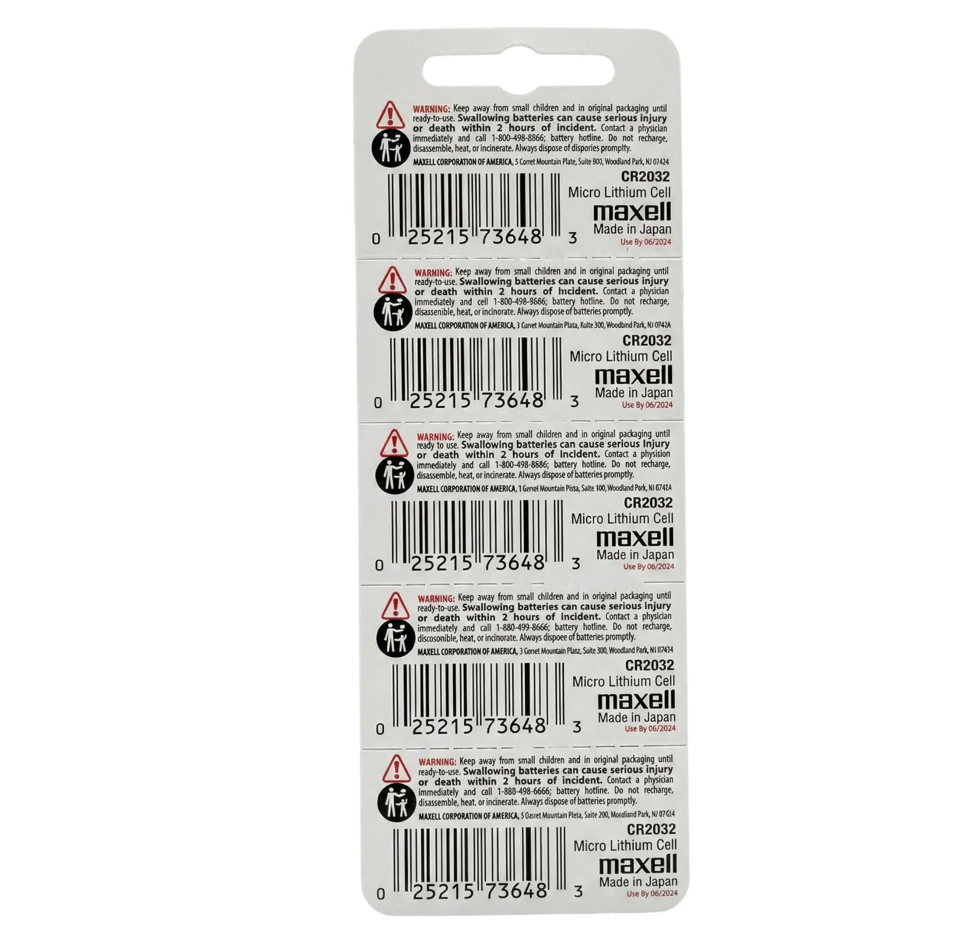 Pack 5 Pilas CR 2032 3v Maxell Tipo Botón Holograma 2