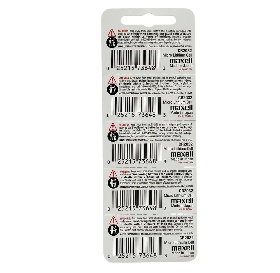Pack 5 Pilas CR 2032 3v Maxell Tipo Botón Holograma 2