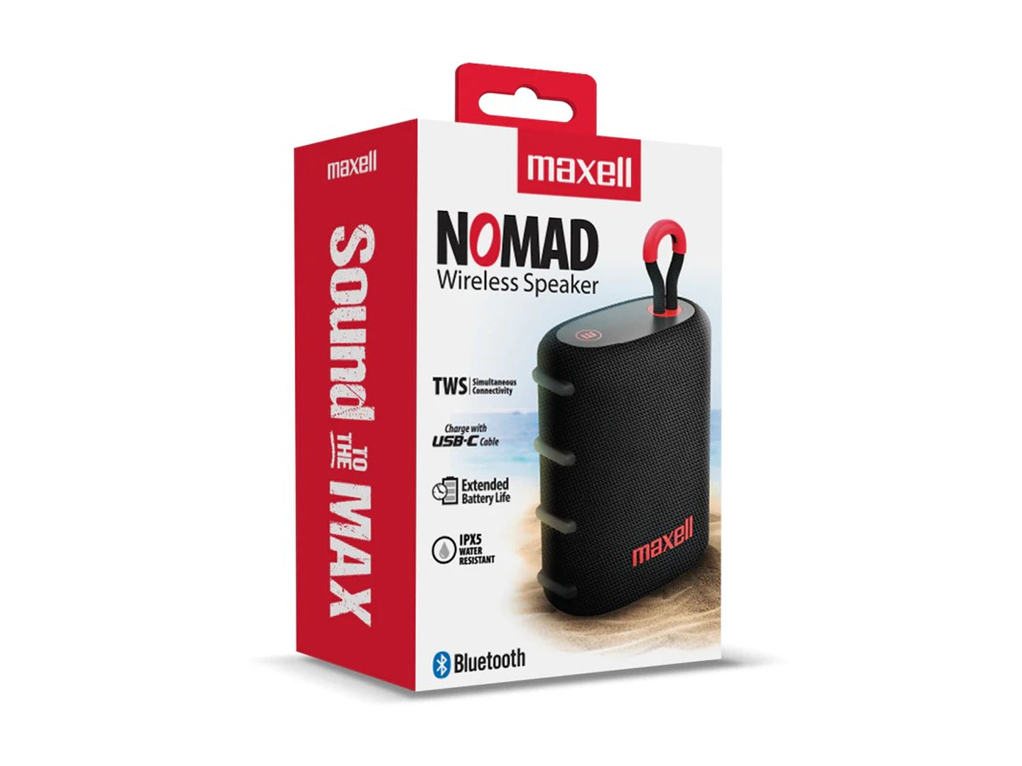Parlante Bluetooth Portátil Maxell Nomad Tws 15 Hr Ipx5 Negro 2