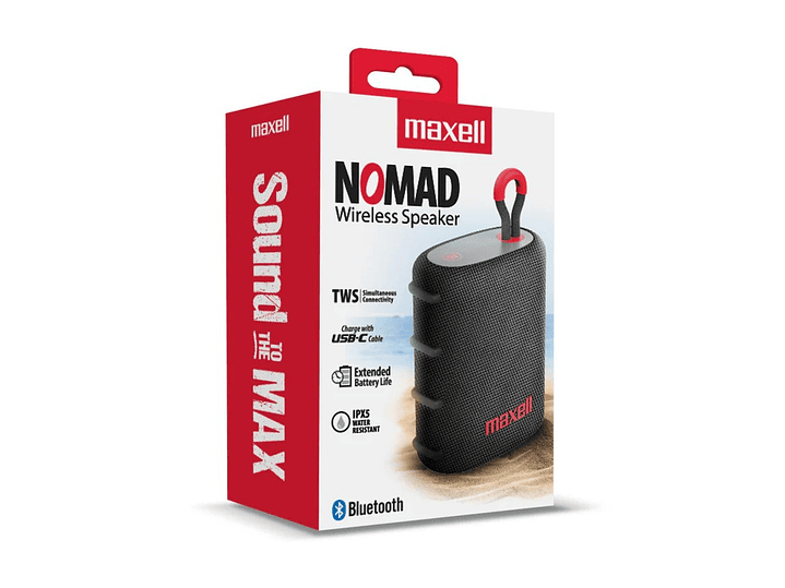 Parlante Bluetooth Portátil Maxell Nomad Tws 15 Hr Ipx5 Gris 3