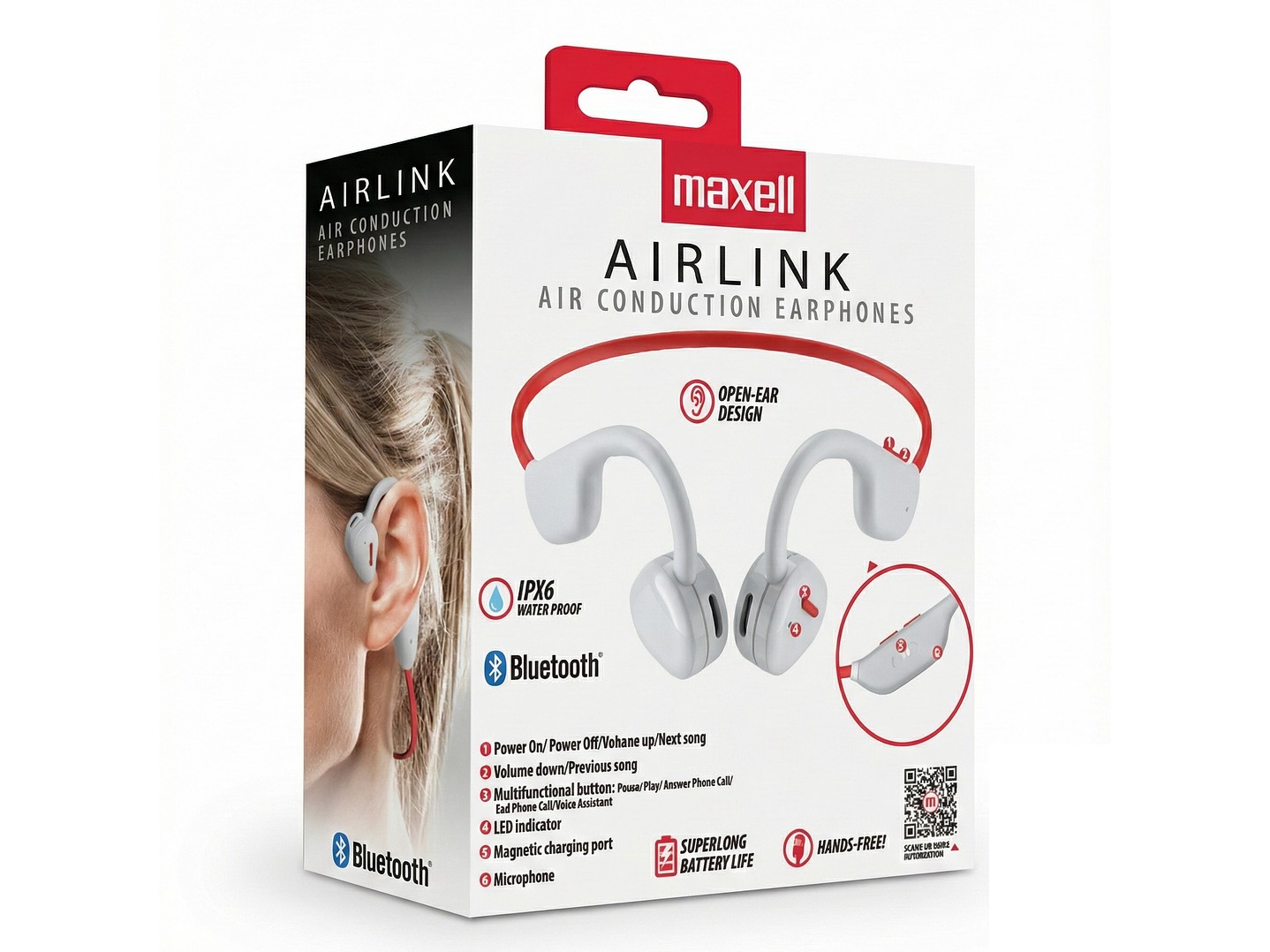 Audífonos Deportivos Maxell Airlink Bluetooth Ipx5 7 Horas Gris 2