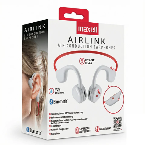 Audífonos Deportivos Maxell Airlink Bluetooth Ipx5 7 Horas Gris