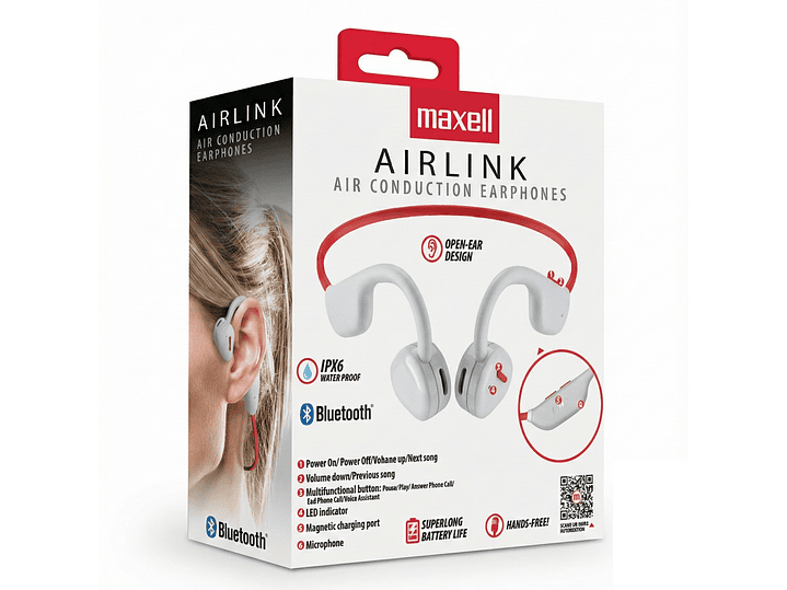 Audífonos Deportivos Maxell Airlink Bluetooth Ipx5 7 Horas Gris 2