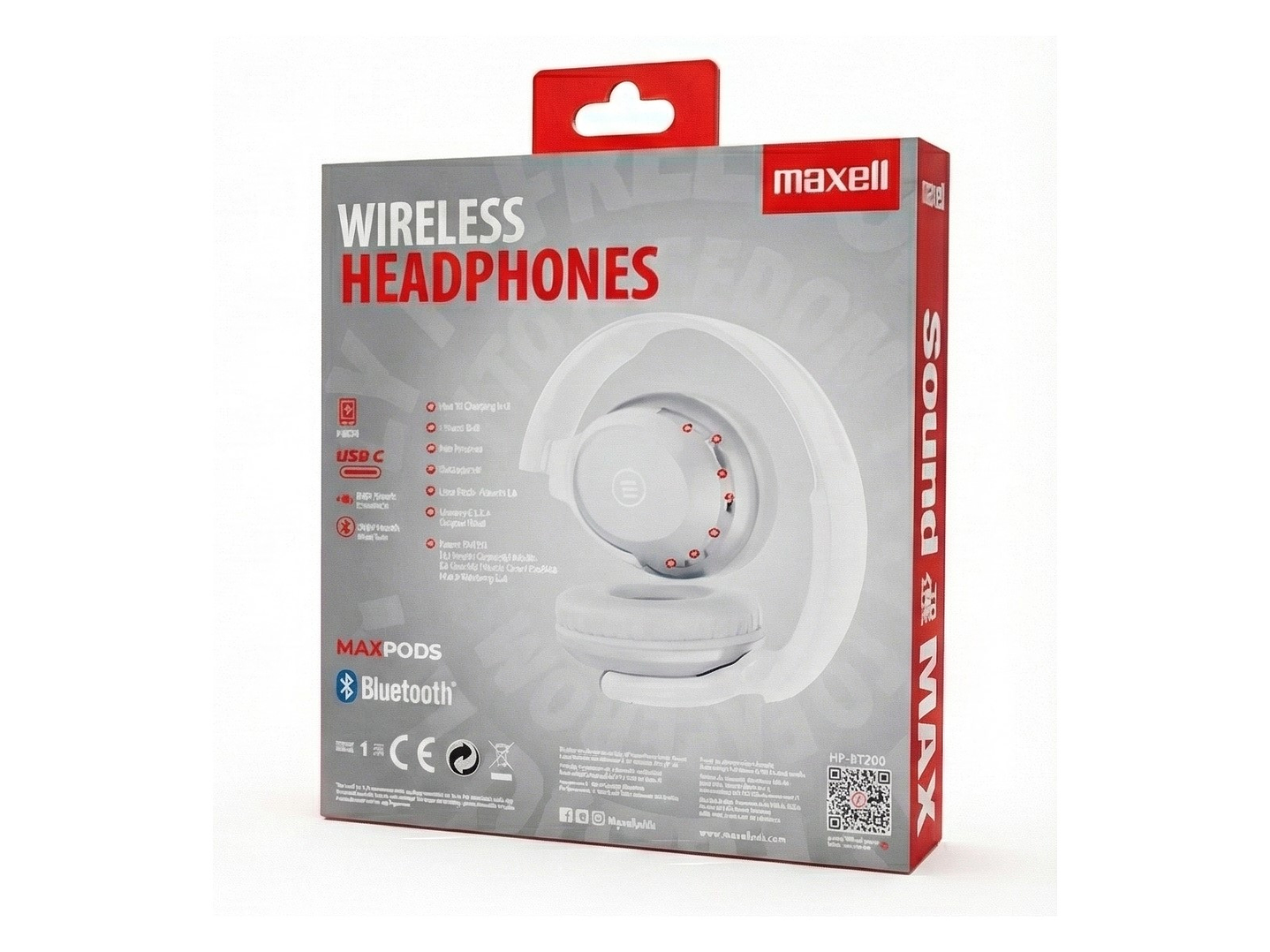 Audífonos Inalámbricos Maxell BT HP-BT200 30 Horas Blanco 3