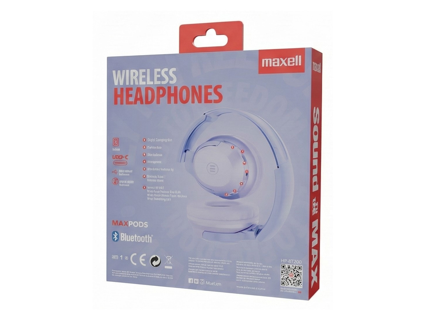 Audífonos Inalámbricos Maxell BT HP-BT200 30 Horas Morado 3