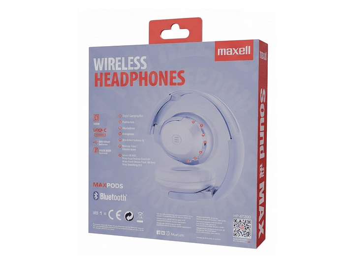 Audífonos Inalámbricos Maxell BT HP-BT200 30 Horas Morado 3