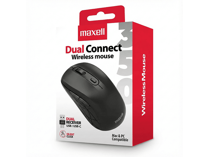 Mouse Inalámbrico Maxell MOWL-350 1600dpi Dual Usb/usb-c 3