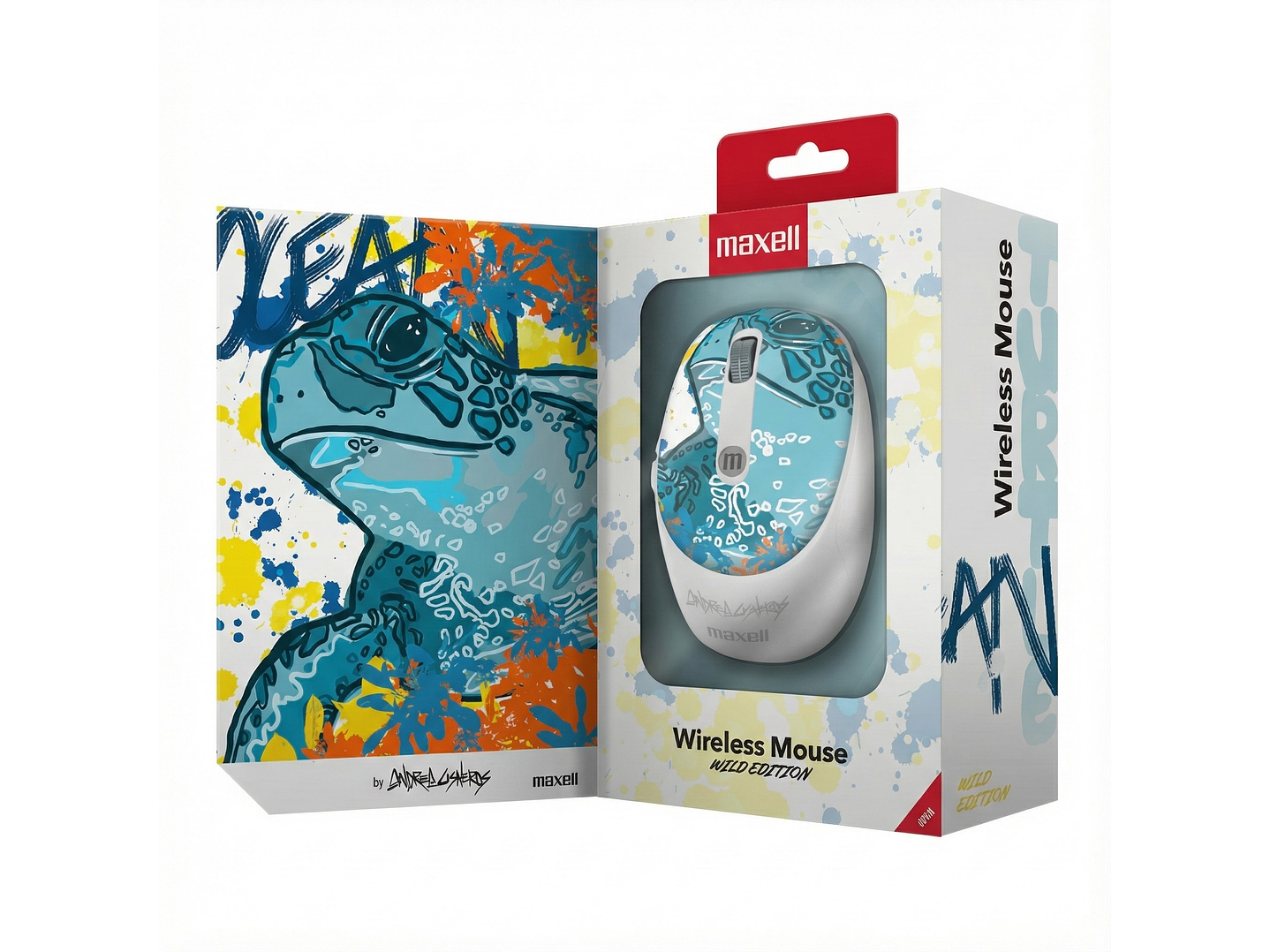 Mouse Inalámbrico Maxell Wild Tortuga 4000dpi Usb/usb-c 5