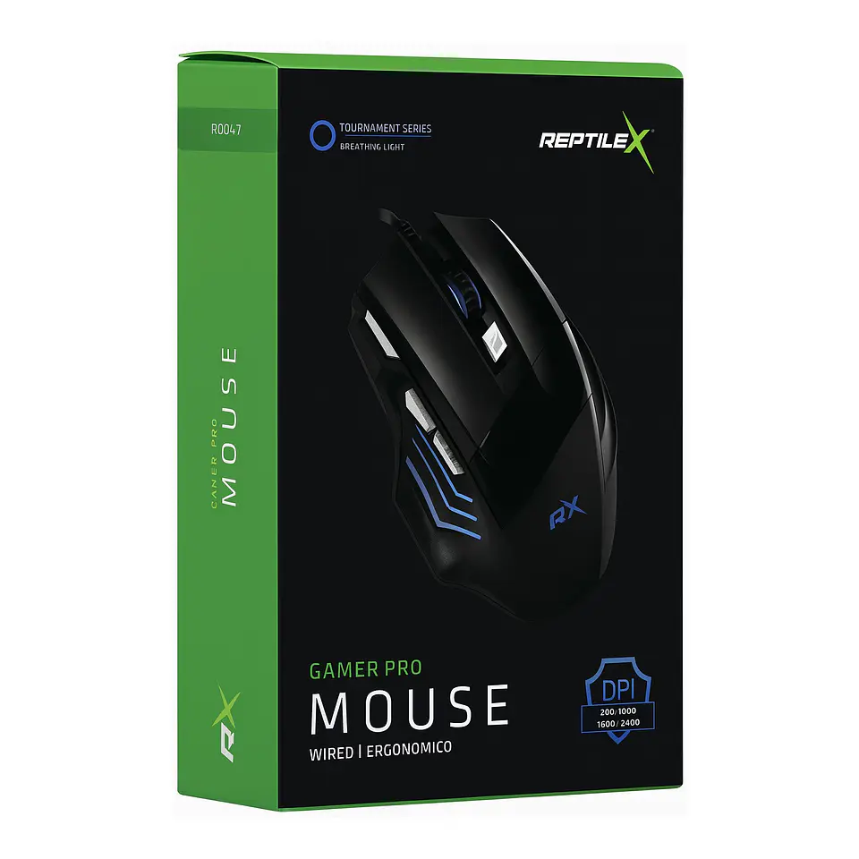 Mouse Gamer ReptileX RX0047 2400 dpi Retroiluminado 5