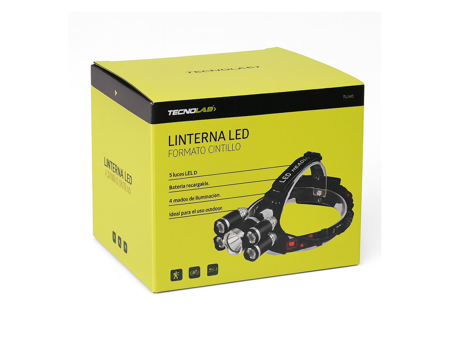 Linterna Cintillo Led Tecnolab 5 Focos Recargable TL143 6